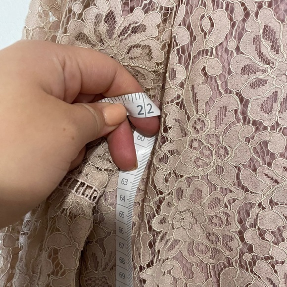 Sundance Charmant Pink All Over Lace Bell Sleeve Blouse-L - Picture 6 of 8